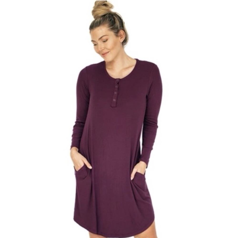 Kindred Bravely Womens Size Small Nightgown Ribbed Bamboo Maternity Nursing